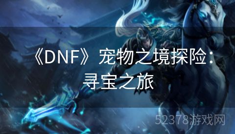  《DNF》宠物之境探险：寻宝之旅