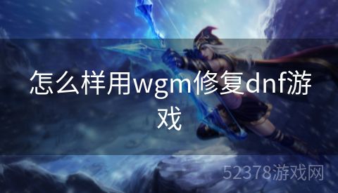 怎么样用wgm修复dnf游戏