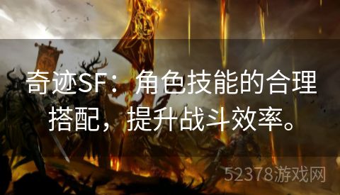 奇迹SF：角色技能的合理搭配，提升战斗效率。