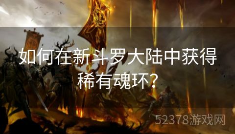 如何在新斗罗大陆中获得稀有魂环？