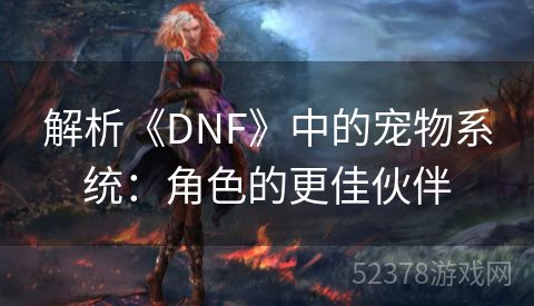 解析《DNF》中的宠物系统：角色的更佳伙伴