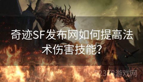 奇迹SF发布网如何提高法术伤害技能？