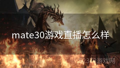 mate30游戏直播怎么样