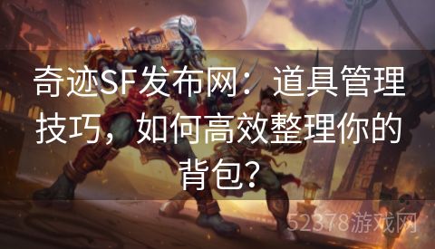 奇迹SF发布网：道具管理技巧，如何高效整理你的背包？