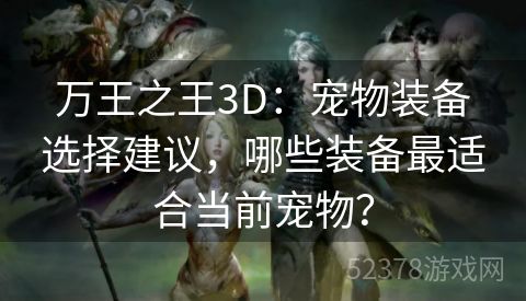 万王之王3D：宠物装备选择建议，哪些装备最适合当前宠物？