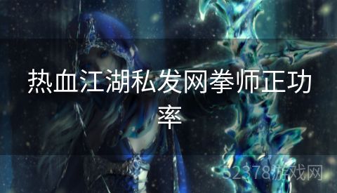 热血江湖私发网拳师正功率