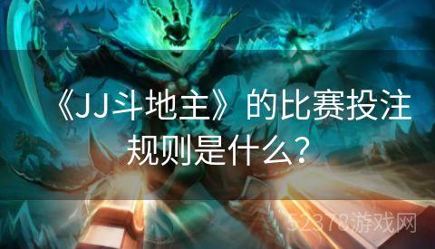 《JJ斗地主》的比赛投注规则是什么？