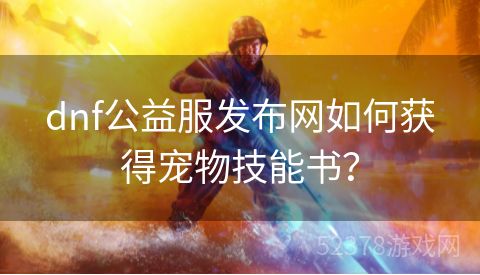 dnf公益服发布网如何获得宠物技能书？