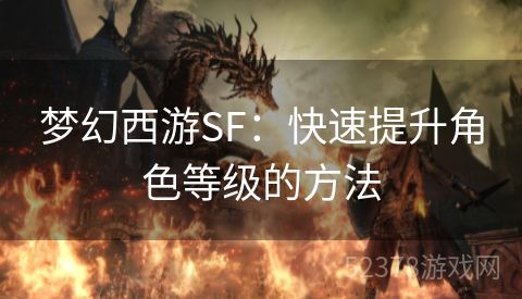 梦幻西游SF：快速提升角色等级的方法