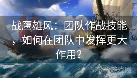 战鹰雄风：团队作战技能，如何在团队中发挥更大作用？