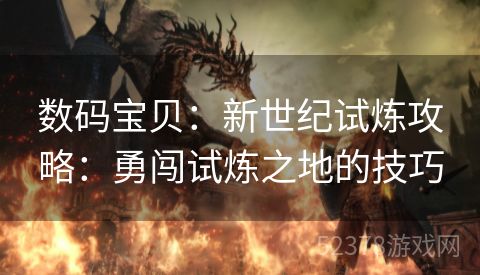 数码宝贝：新世纪试炼攻略：勇闯试炼之地的技巧