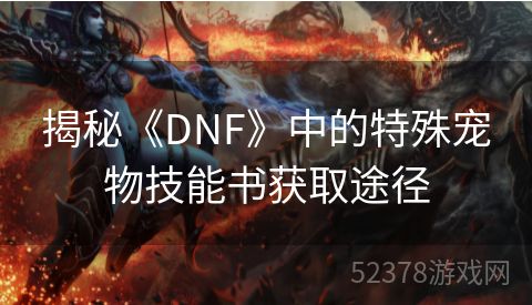 揭秘《DNF》中的特殊宠物技能书获取途径