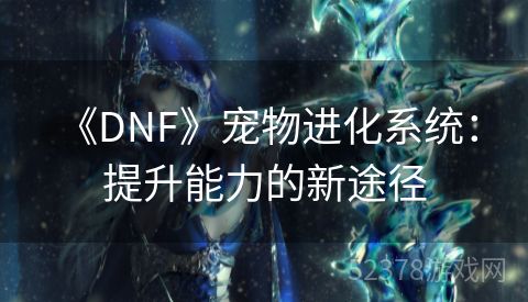  《DNF》宠物进化系统：提升能力的新途径