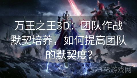 万王之王3D：团队作战默契培养，如何提高团队的默契度？