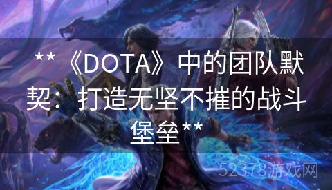  **《DOTA》中的团队默契：打造无坚不摧的战斗堡垒**