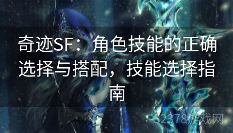 奇迹SF：角色技能的正确选择与搭配，技能选择指南