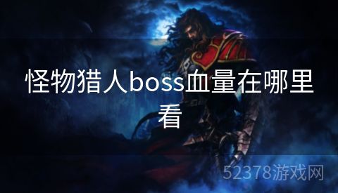 怪物猎人boss血量在哪里看