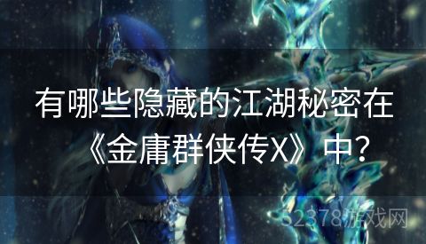 有哪些隐藏的江湖秘密在《金庸群侠传X》中？