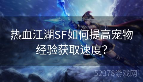 热血江湖SF如何提高宠物经验获取速度？