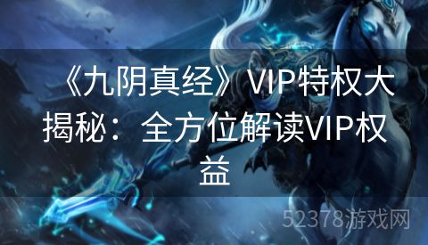 《九阴真经》VIP特权大揭秘：全方位解读VIP权益