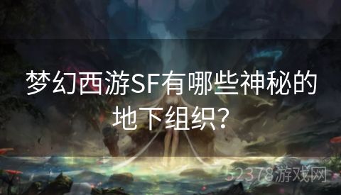 梦幻西游SF有哪些神秘的地下组织？