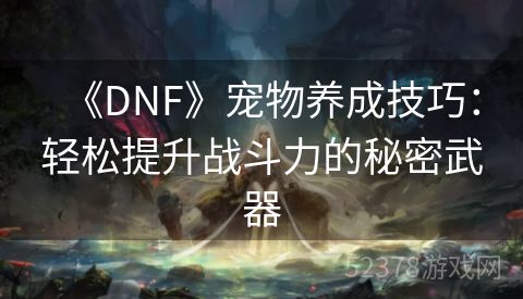 《DNF》宠物养成技巧：轻松提升战斗力的秘密武器