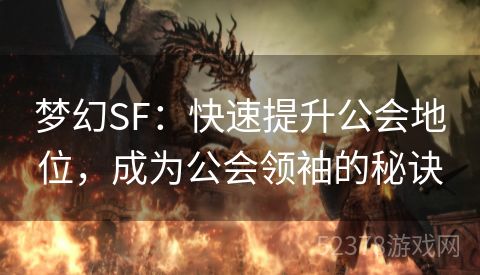 梦幻SF：快速提升公会地位，成为公会领袖的秘诀