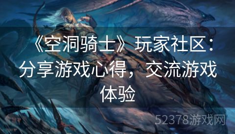  《空洞骑士》玩家社区：分享游戏心得，交流游戏体验