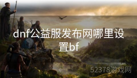 dnf公益服发布网哪里设置bf