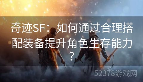 奇迹SF：如何通过合理搭配装备提升角色生存能力？