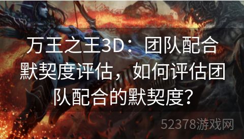 万王之王3D：团队配合默契度评估，如何评估团队配合的默契度？