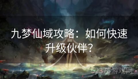 九梦仙域攻略：如何快速升级伙伴？